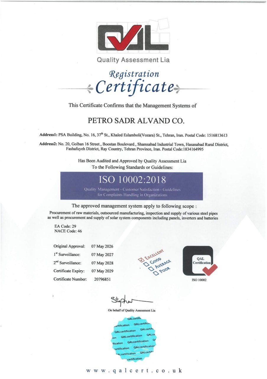 ISO 10002:2018 Certificate