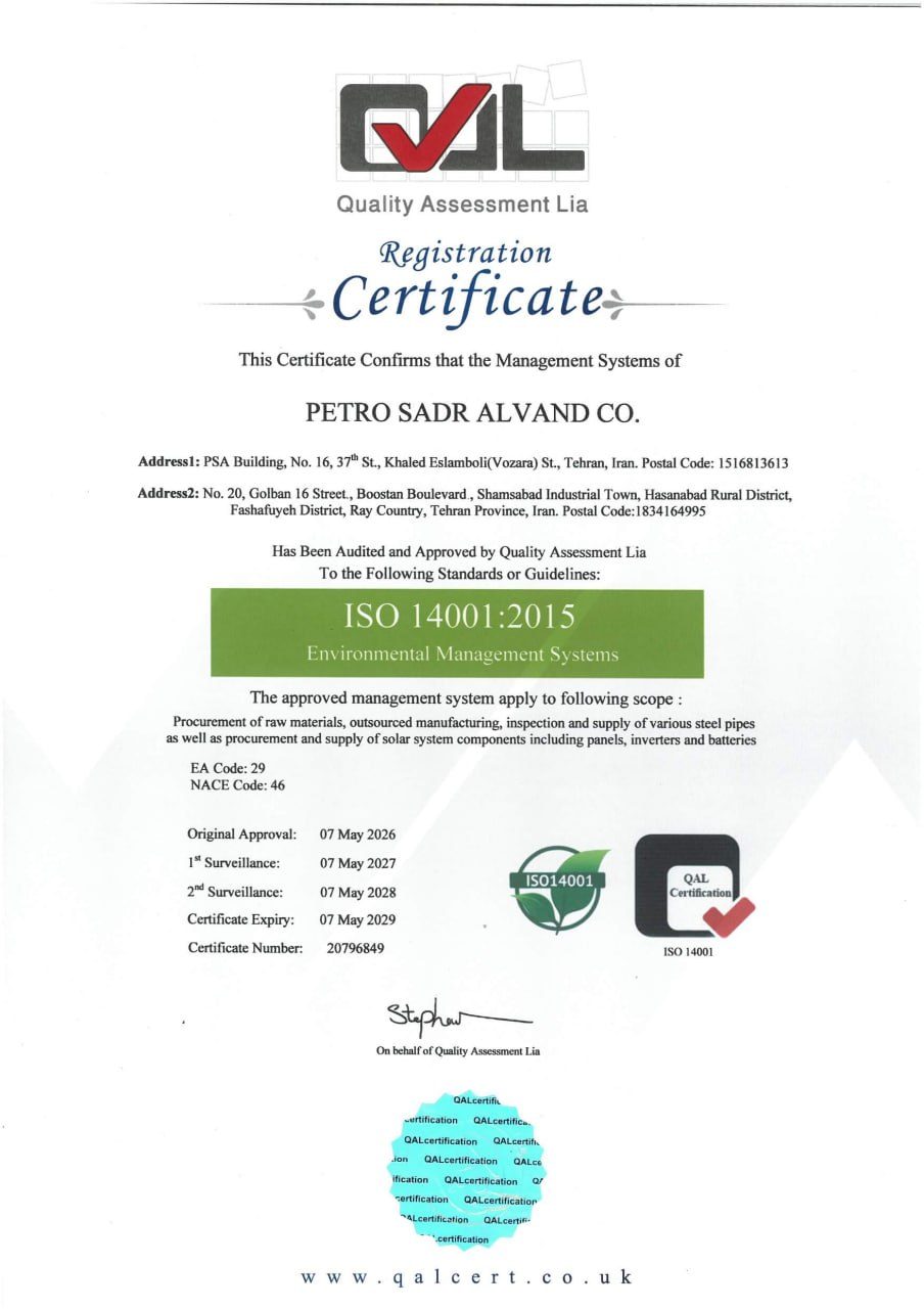 ISO 14001:2015 Certificate