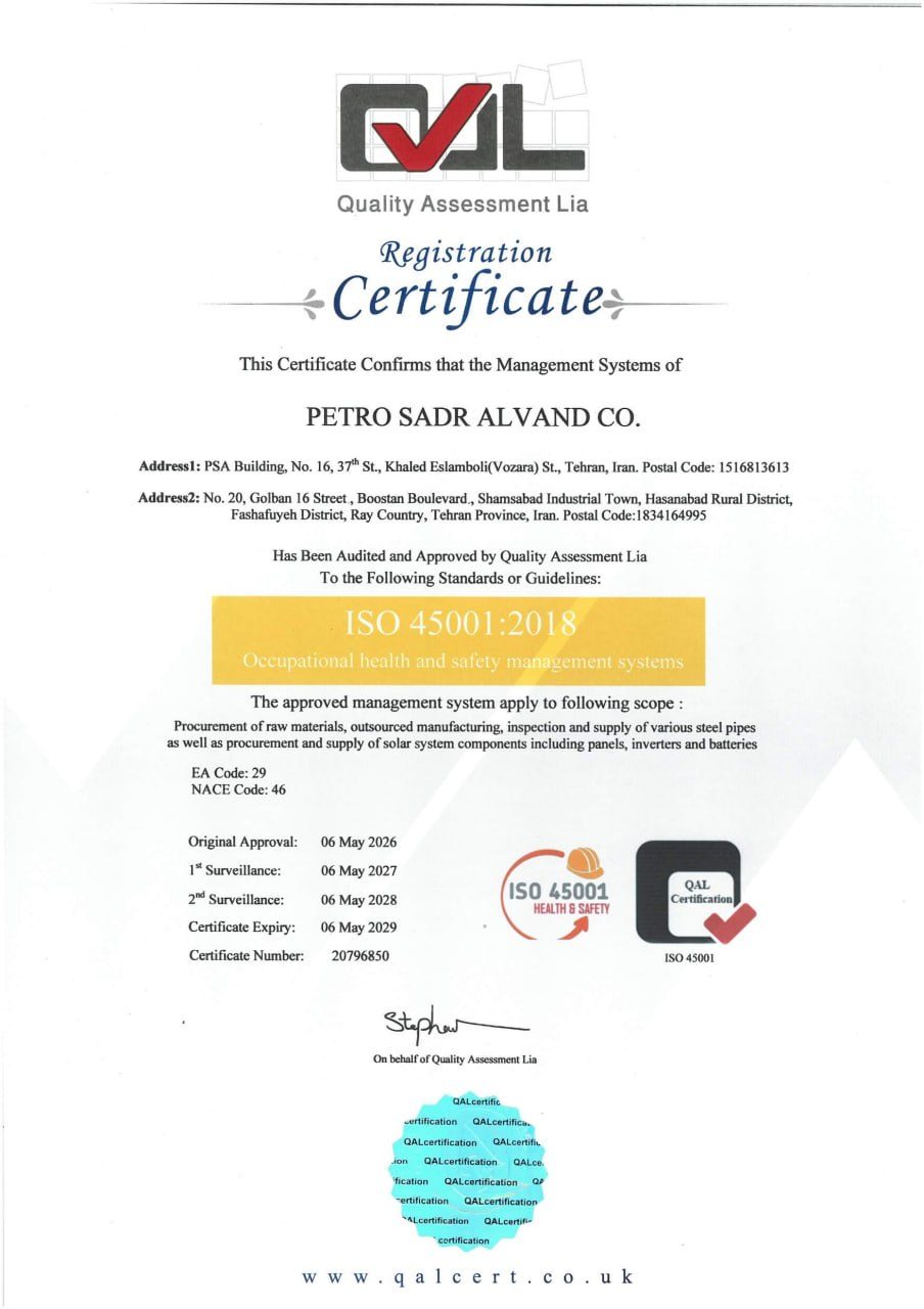 ISO 45001:2018 Certificate